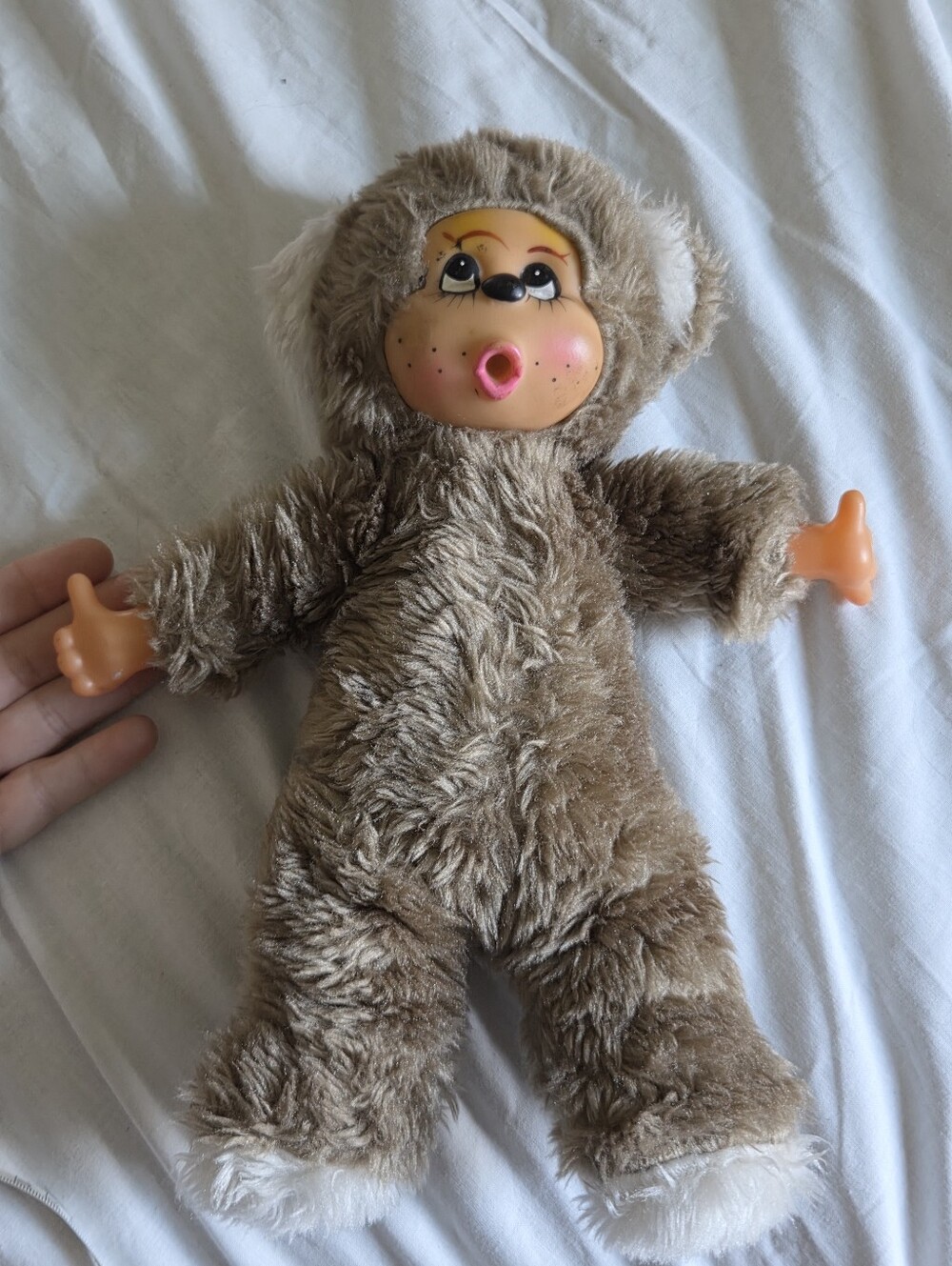 Vintage Gerber Atlanta Novelty Thumb Sucking Plush Monkey With Rubber Face